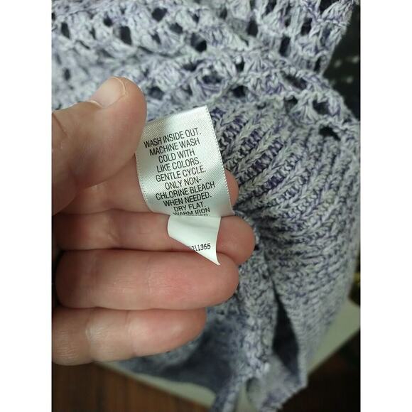 Croft And Barrow Purple Open Knit Tunic Slit Side Sweater. Size XL - Picture 10 of 11